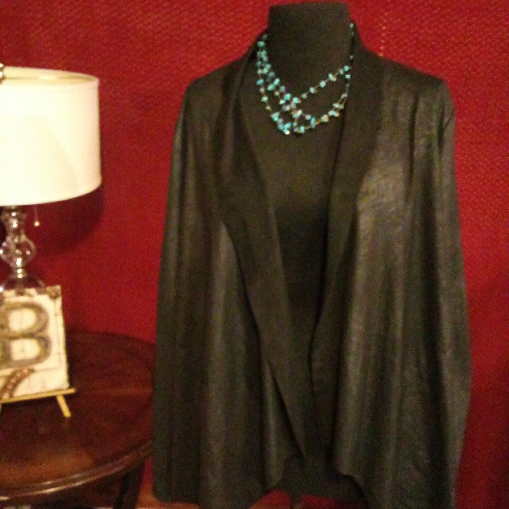 Bagatelle black faux suede draped jacket